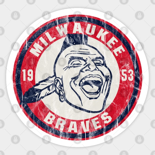 Milwaukee Indian 1953 worn Sticker by Alema Art